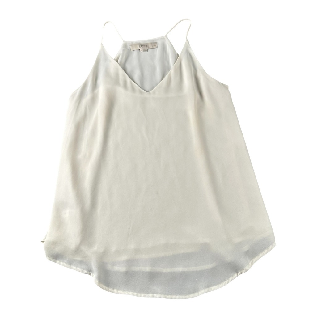LOFT Petite Ivory V Neck Camisole Womens SP Sleeveless Tank Top Cream 772